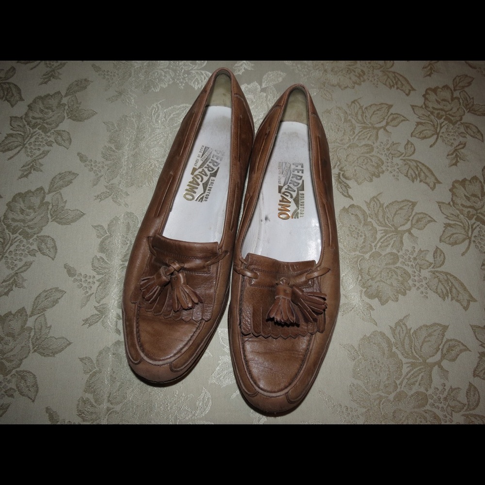 Salvatore Ferragamo Brown Tassle Loafers (8.5)